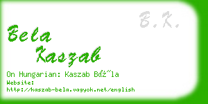 bela kaszab business card